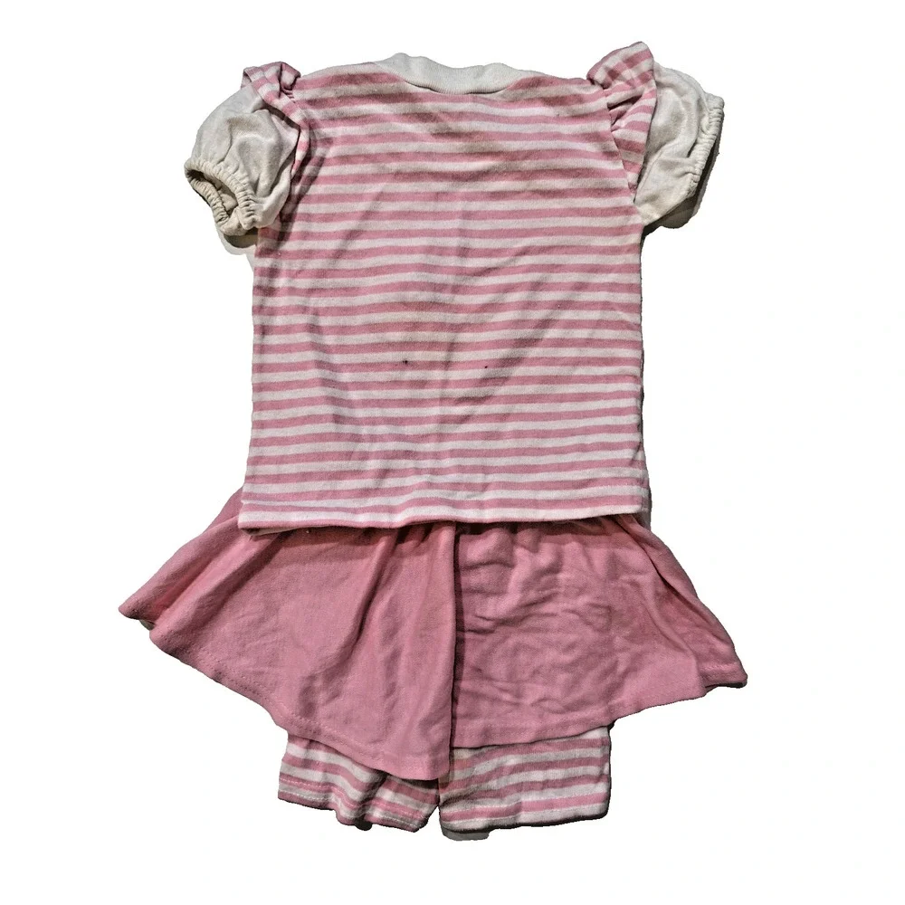 Vintage 90s Baby Shirt Shorts Set 24M Pink